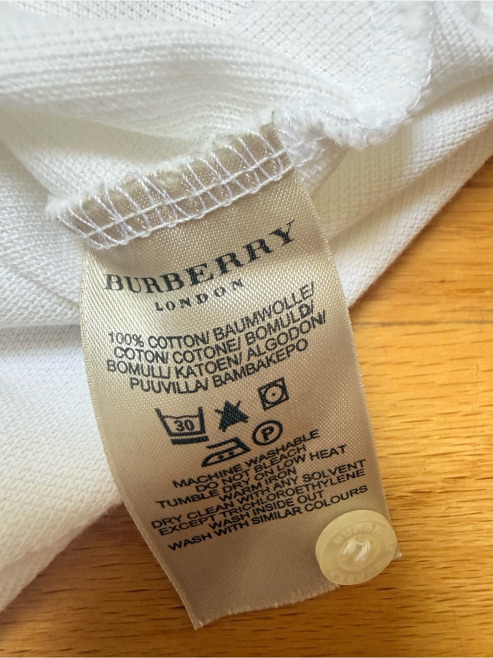 Burberry White Short-Sleeve Polo - Picture 4 of 5